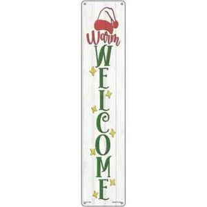 Warm Welcome White 3"x12" metal street sign plaque Home Door Garage Wall Decor - Picture 1 of 1