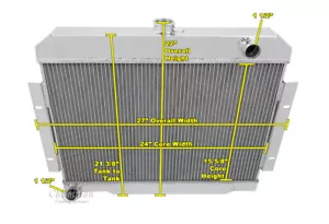2 Row 1" Tube KR Champion Radiator For 1971 - 1986 Jeep CJ5 CJ6 Cj7 - Bild 1 von 7
