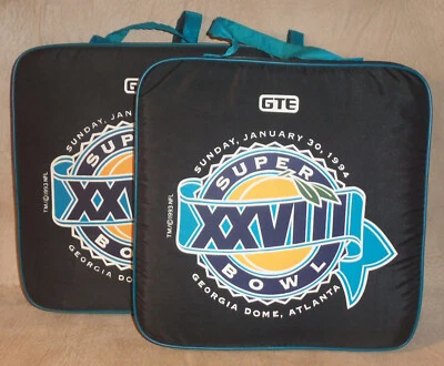 Super Bowl XXVIII - Two Seat Cushions w GTE Pocket 1994 Georgia Dome Atlanta NFL - Image 1 of 4