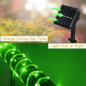 Solar LED Rope Light Outdoor Waterproof Fairy String Light Christmas Decoratio - Picture 1 of 12