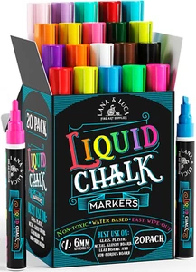 Liquid Chalk Markers for Blackboards - Bold Color Dry Erase Marker Pens - Chalk - Picture 1 of 7