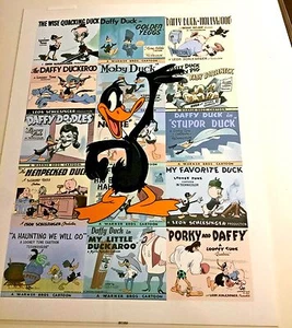 Warner Bros Cel Daffy Duck Lobby Card Rara Numero 1 Edizione Animazione Cell - Foto 1 di 11