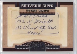 2011 Playoff Prime Cuts Souvenir Cuts Cut Signatures /39 Edd Roush #34 Auto HOF