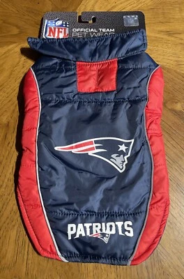 New England Patriots Size Small Pets First NFL Puffer Vest Waterproof Dog Coat - Image 1 of 4