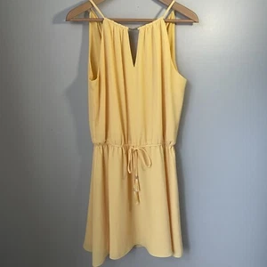 White House black market Sleeveless Tie-Waist Yellow Women’s Dress Size 8 - Picture 1 of 9
