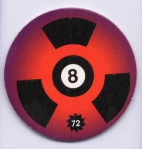 Logotipo radiactivo vintage 8 bolas POG ocho bolas cartón años 90 parte posterior en blanco - Imagen 1 de 1
