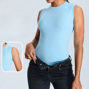 Sleeveless Yoga Top Women Trendy Tank Top Outdoor Sports Vest Fitness Clothing - Picture 1 of 24