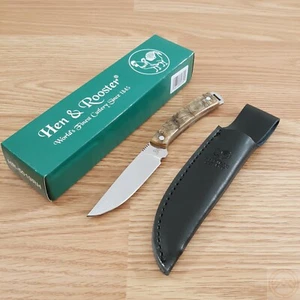 Hen & Rooster Fixed Knife 3.25" 440 Stainless Blade Full Tang Ram's Horn Handle - Picture 1 of 11