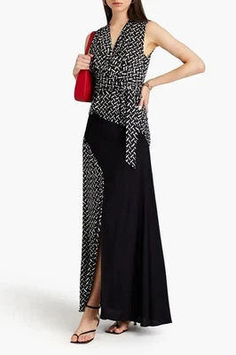Diane Von Furstenberg womens Ronan Long Maxi SKIRT size 2 Tigris & Black $358 - Imagem 1 de 4