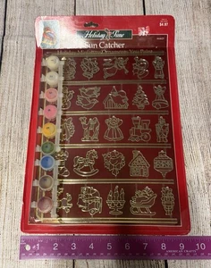 Vintage 1999 Holiday Time 25 Ornament Suncatchers Craft Church Angel Wreath TubX - Picture 1 of 2