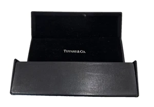 Estuche para gafas Tiffany & Co negro 6" x 2" x 2" con bolsa y tela - Imagen 1 de 6