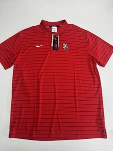 Nike St. Louis Cardinals Red Pin Stripe Polo Shirt Men’s Size Medium - Picture 1 of 6