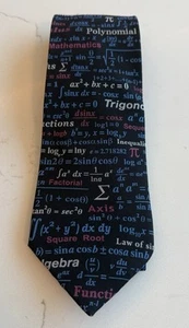 Polynomial, Algebra, Geometry & More Computer Gear Vintage 100% Silk Tie - Picture 1 of 2