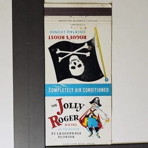 The Jolly Roger Hotel Ft Lauderdale Florida Vintage Piraten Design Streichholzschachtel - Bild 1 von 3