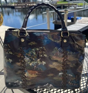 Patricia Nash Dorothy Satchel/Crossbody Leather w/Dustbag Chocolate NWT - Picture 1 of 5