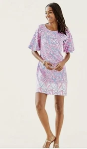 Mini Abito Lilly Pulitzer Donna Britton Pima Cotone Rosa Sorbetto Nuovo con etichette - Foto 1 di 10