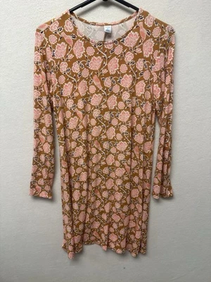 Old Navy Women’s Boho Floral Bird Print Long Sleeve Shift Shirt Dress Sz Medium - Image 1 of 4