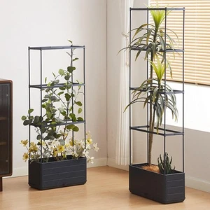 Planter Box with Trellis Tomato Planter for Flowers Climbing Plants Outdoor - Picture 1 of 16