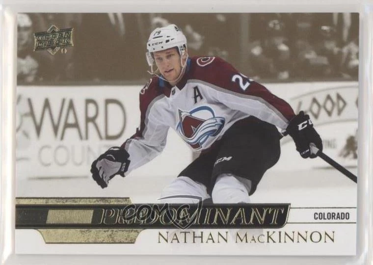 2020-21 Upper Deck Predominant Gold Nathan MacKinnon #PR-17 - Image 1 of 2