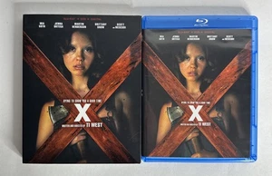 X (Blu-ray/DVD/2022) - Jenna Ortega, Mia Goth, Ti West WITH Slipcover - Picture 1 of 3