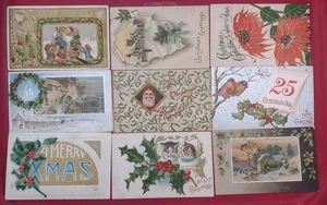 9 alte Weihnachts Postkarten Lot - Bild 1 von 2