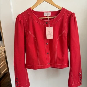 Giacca denim rossa nuova con etichetta - Foto 1 di 4