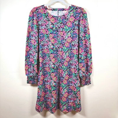 Vestido Lilly Pulitzer Diann Smocked L/S Multi Sensação Fantástico Feminino Pequeno Novo sem etiquetas - Imagem 1 de 4