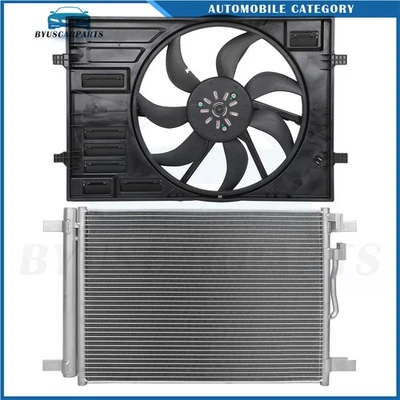 Kit de ventilador condensador de aire acondicionado eléctrico para Volkswagen Golf 2015 2016 2017 2018 Foto 1 de 4