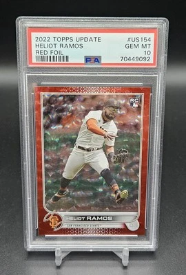 Heliot Ramos 2022 Topps Update Red Foil RC /199 PSA 10 Pop 4 SP - Image 1 of 2
