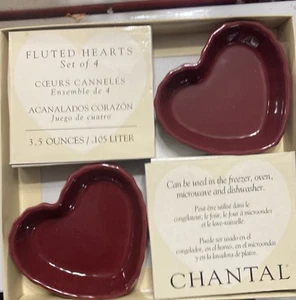Chantal geriffelte Herzen 4er Set Burgunderrot 3,5 Unzen Valentinstag - Bild 1 von 8