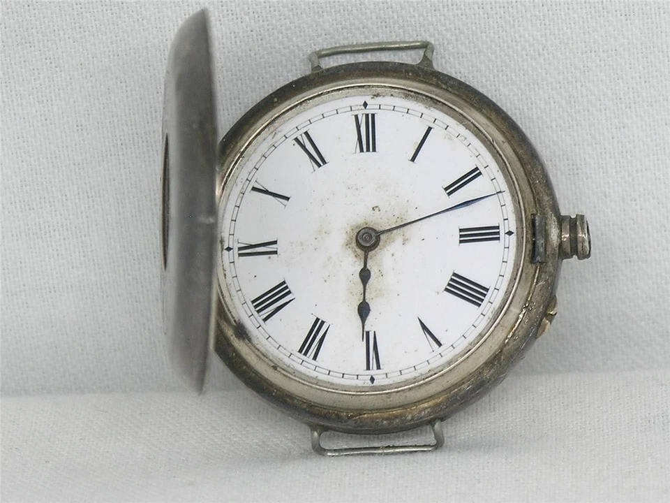 RELOJ "TRINCHERA" TEMPRANO Y RARO 36 MM PARA HOMBRE SUIZO CON ASA DE ALAMBRE DE LEY CON ESFERA ESMALTADA Foto 1 de 4