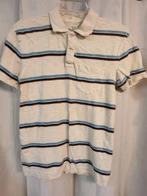 Aeropostale 青少年男孩尺寸 X 小号 Polo 衫条纹短袖 (D3) — 第 1/4 张图片