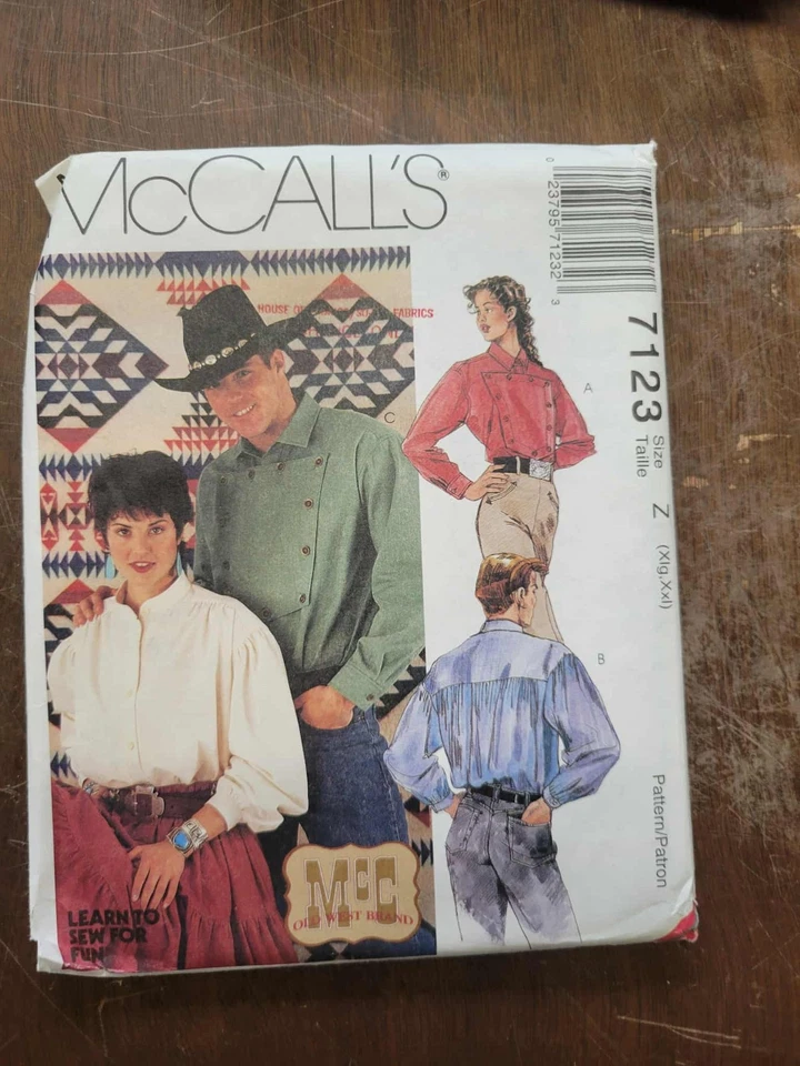 McCall's 7123 Western Shirts Size Z XL -XXL - Image 1 of 1