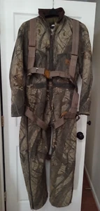 Vtg Duxbak Realtree Camo Hunting Coveralls Size L / Large USA w Harness * READ * - Picture 1 of 24