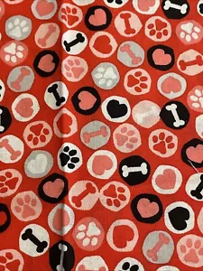 Cuarto de grasa de tela de algodón caprichoso Puppy Love. 18”x22” Nuevo - Imagen 1 de 2