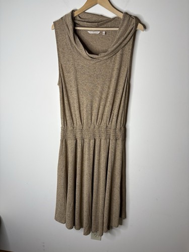 VETEMENTS Abito donna morbido Dintorni taglia L swing KERRY collo cappuccio senza maniche marrone nero