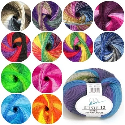 ONline Sockenwolle 4-fach Merino Extrafein Street Linie 12 Design color 50g - Bild 1 von 1