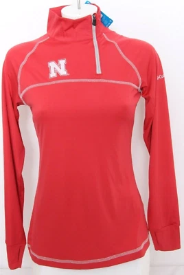 NEW Nebraska Cornhuskers Red Columbia Omni-Wick 1/4 Zip Collar Shirt Women's S - Image 1 of 4