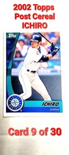  ICHIRO SUZUKI RC 2002 Topps / Post Cereal #9 of 30  MLB ROOKIE Mariners. M / NM