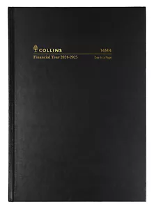 2025 - 2026 Collins Financial Year Diary A4 Day to Page DTP 14M4 P99 - BLACK - Picture 1 of 4