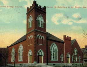 Postcard 1918 Postcard George Washington Stamp St. Paul Evang Church York PA - Picture 1 of 3