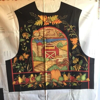 NOS Cranston VIP Season Of Harvest Vest Cut Sew Fabric Panel Farm Cottagecore - Image 1 of 4