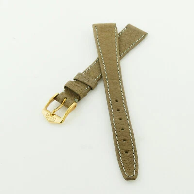 HEUER 14MM TAUPE COURO GENUÍNO IMPERMEÁVEL BUFFLE D'EAU PULSEIRAS DE RELÓGIO FEMININAS-NOS - Imagem 1 de 4