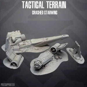 Crashed X-Wing Terrain Resin 3d printed Mini 1:46 Scale Star Wars Legion - Picture 1 of 1