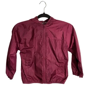 Sz M Lands End Kids Medium 5-6 Maroon Hooded Outdoor Rain Coat Hiking Jacket - Picture 1 of 5