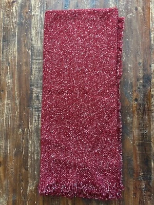 West Elm Acrylic Throw Blanket Lightweight Fringe 50 x 60" - Image 1 of 4