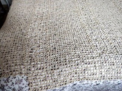 DESSUS DE LIT   CROCHET  FILET  COTON EPAIS - Photo 1/4