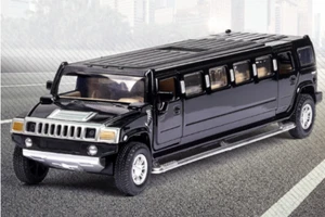 Alloy Hummer Lengthen Limousine Car Metal Pull Back Flashing Vehicle Luxury Toy - Picture 1 of 3