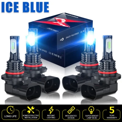 4x Blue LED Headlight Bulbs for Chevy Avalanche 1500 2500 2002-06 High Low Beam Foto 1 de 4