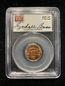 2010 Lincoln Penny 1C PCGS MS BU UNC Lyndall Bass Signed Flag - Picture 1 of 2